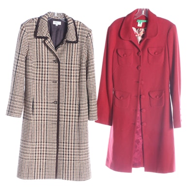 Tibi and Tamotsu Wool Blend Single-Breasted Overcoats
