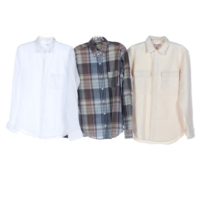 Men's J.Crew, Uniqlo, and Wallace & Barnes Linen and Cotton Shirts