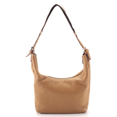 Burberry Small Hobo Bag in Light Brown Grained Leather
