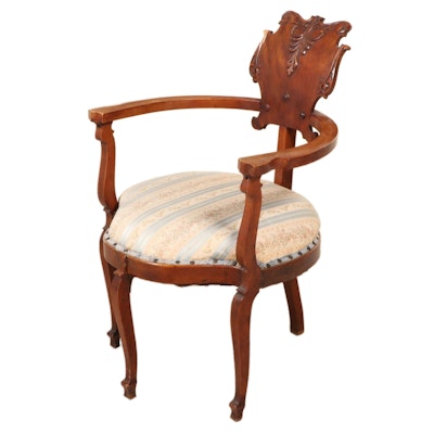 Late Victorian Cherrywood Roundabout Chair, circa 1900