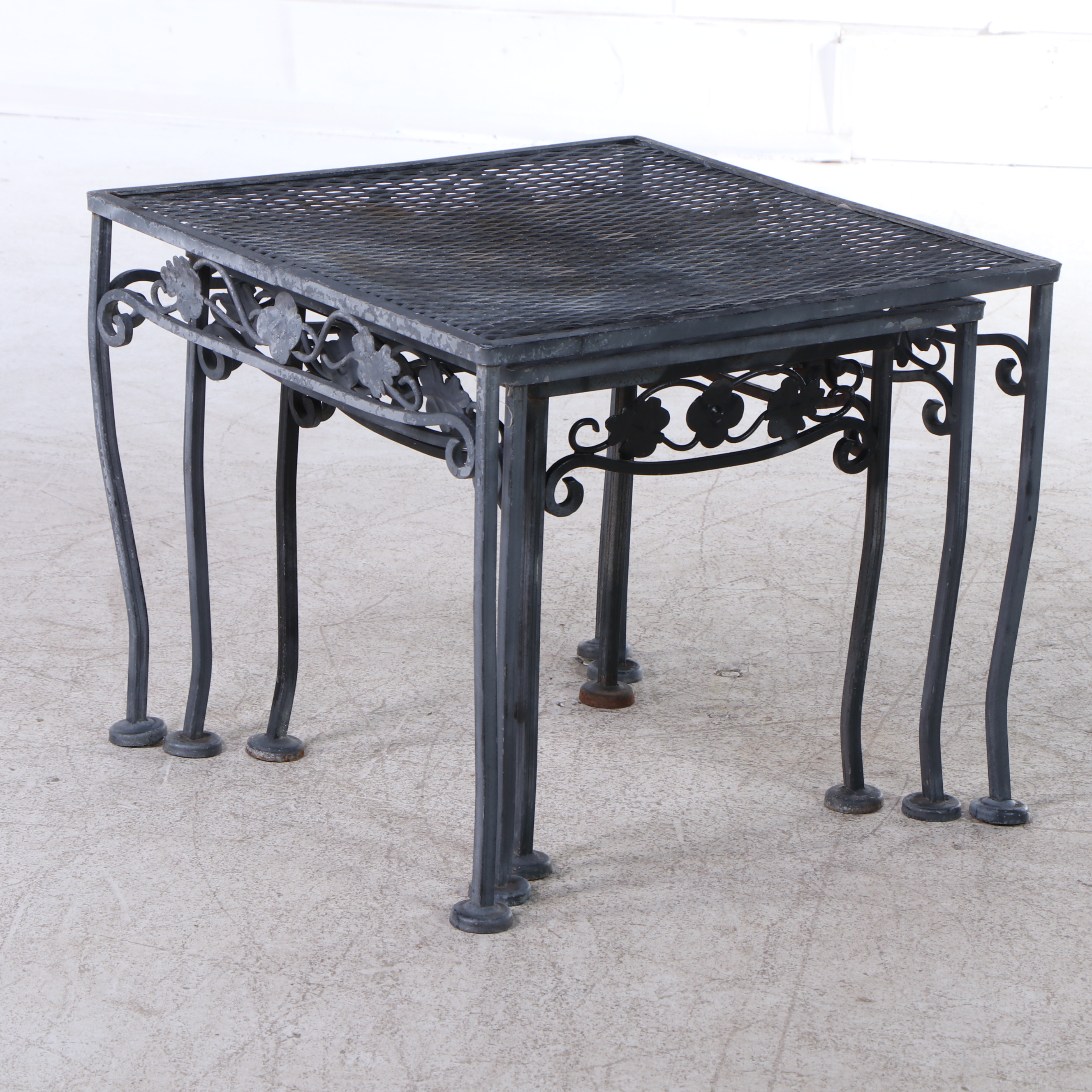 Wrought Iron Grapevine Motif Patio Nesting Tables EBTH