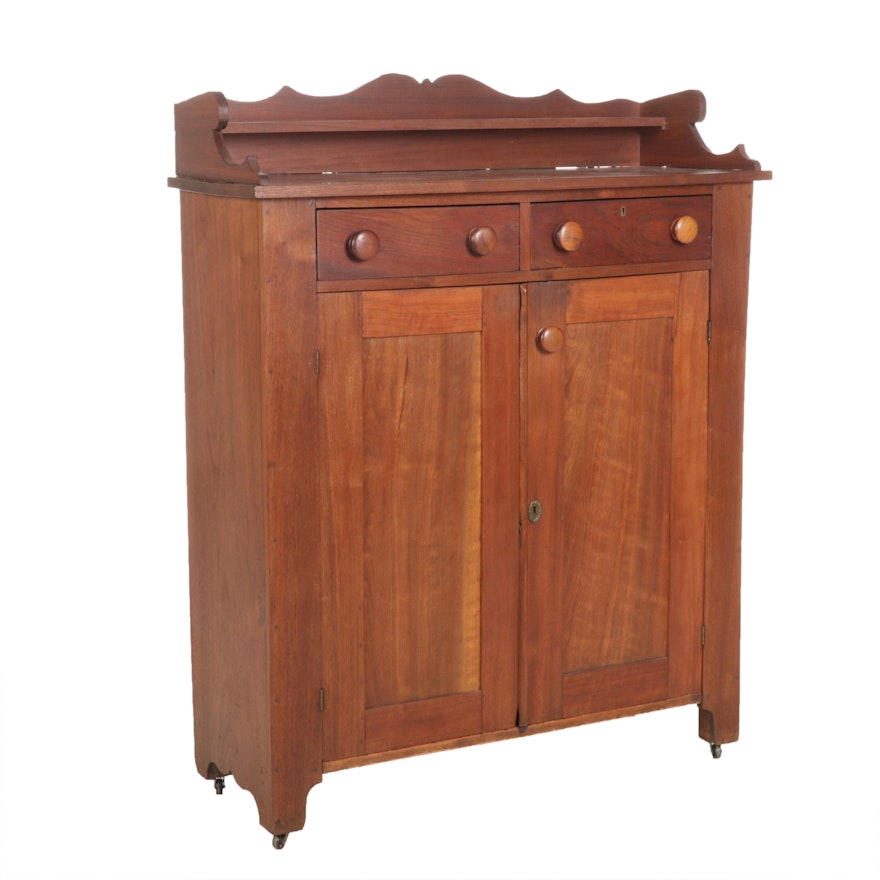 Empire Style Walnut Cabinet, 19th Century and Adapted