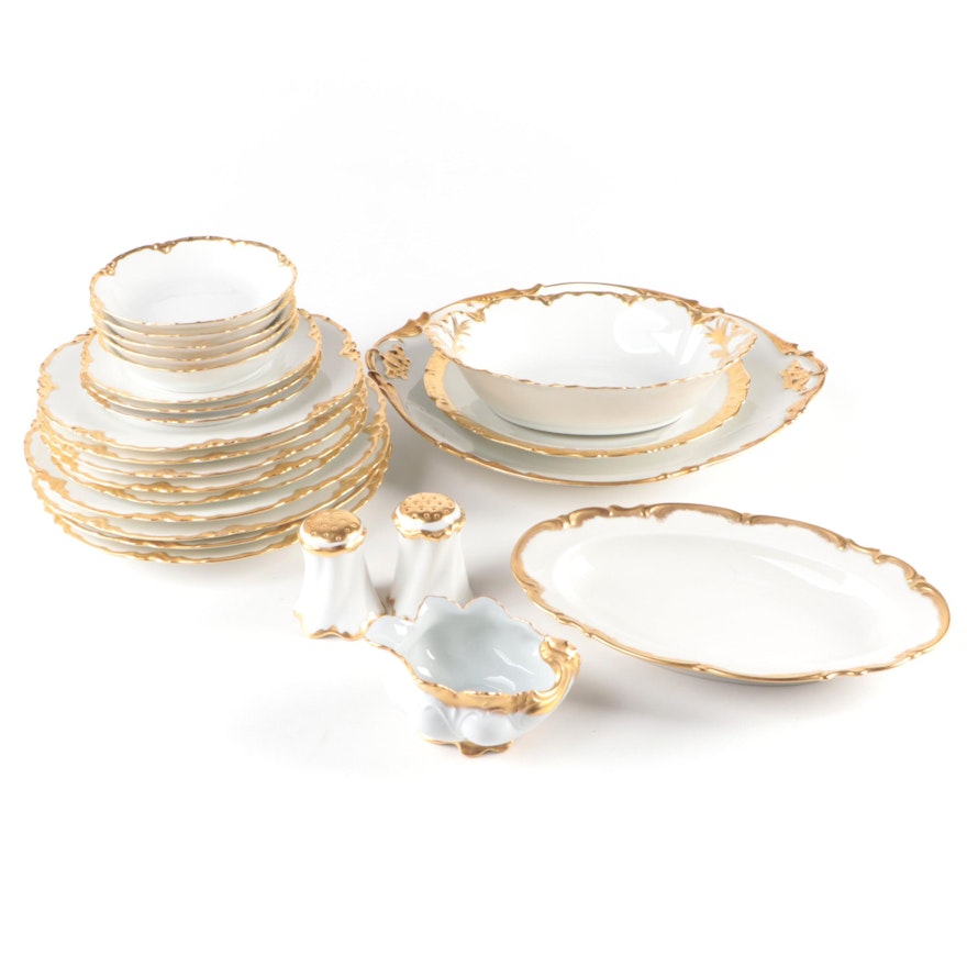 Haviland "Ranson" and Other Gilt Accented Porcelain Dinnerware and Tableware