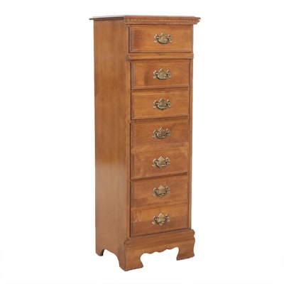 George III Style Birch Five-Drawer Lingerie Chest, Late 20th Century