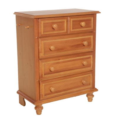 American Primitive Style Pine Chest of Drawers, Late 20th Century