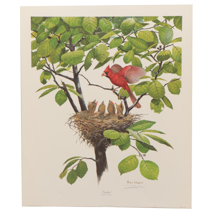 Ray Harm Offset Lithograph "Cardinal," 1975