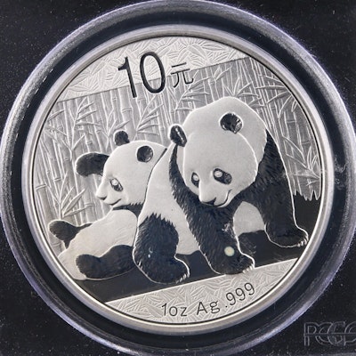 PCGS Graded MS70 2010 China Panda 10 Yuan Silver Coin