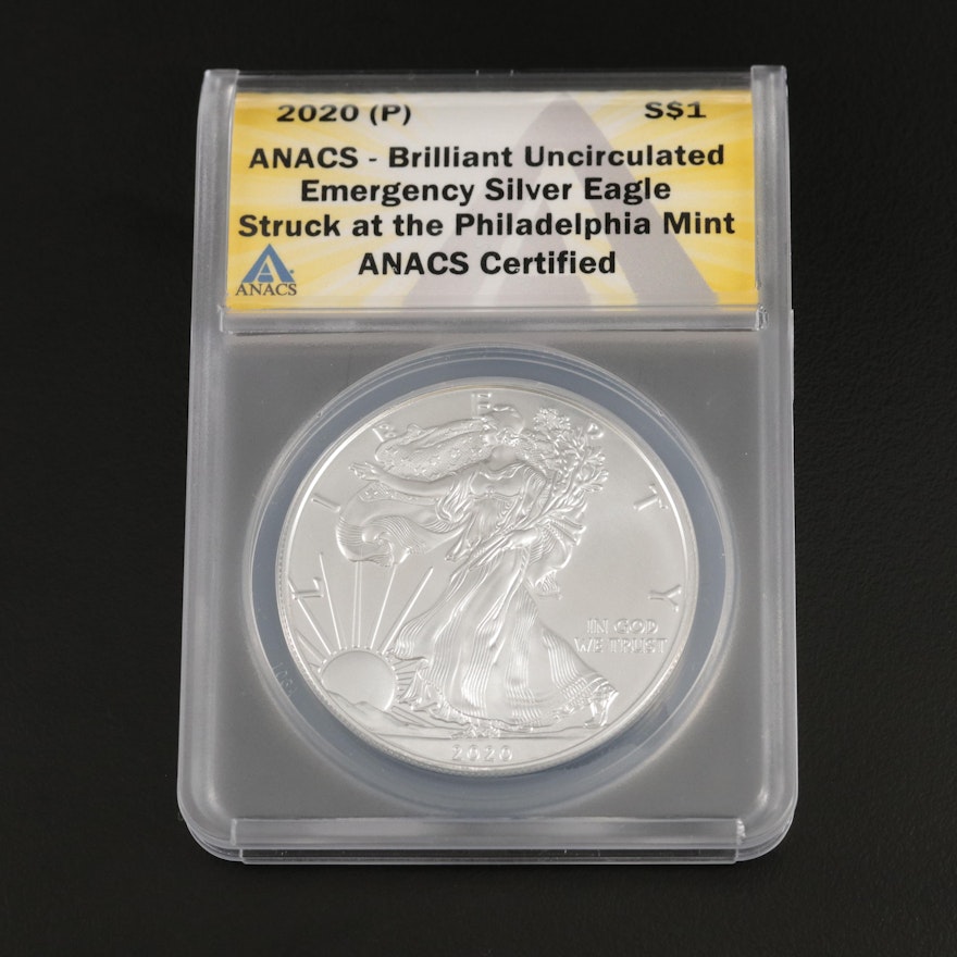 ANACS Certified BU 2020 American Silver Eagle