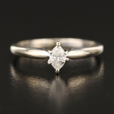10K 0.20 CT Diamond Marquise Ring