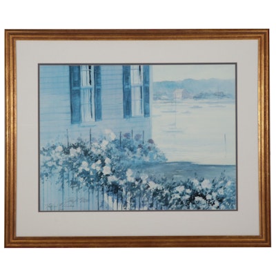 Ray Ellis Offset Lithograph "Harbor Roses," Circa 1984