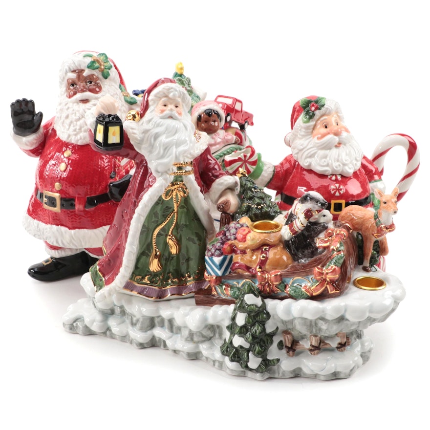 Fitz & Floyd "Remembering Santa" and "Peppermint Santa" Cookie Jars and More