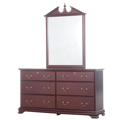 Federal Style Wood Dresser with Mirror