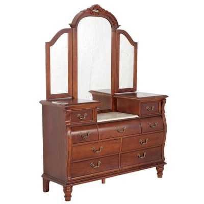 Stanley Furniture Dresser and Three-Part Mirror, 21st Century