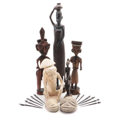 Shona Style Carved Stones and Other African Figurines