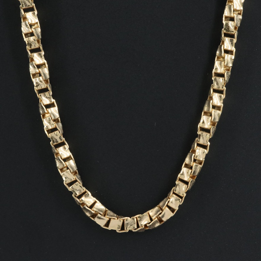 Sterling Twisted Box Chain Necklace