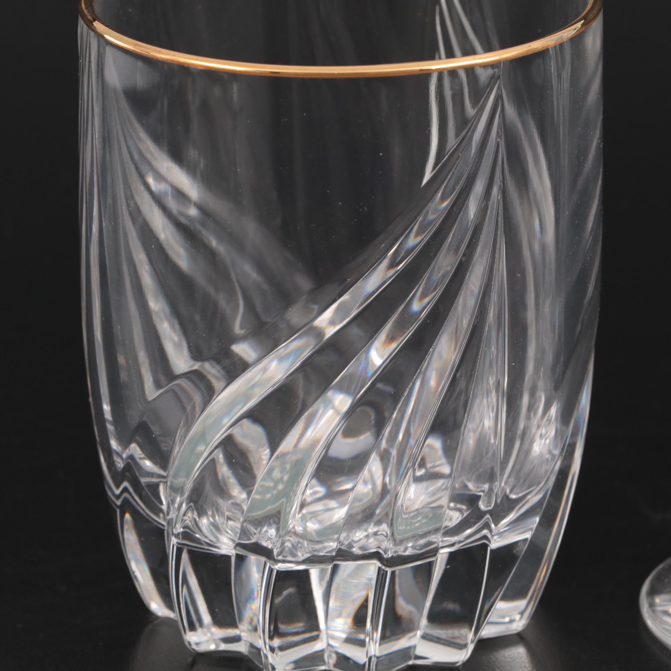 Lenox "Debut Gold" Crystal Stemware and Double Old Fashioned Glasses EBTH