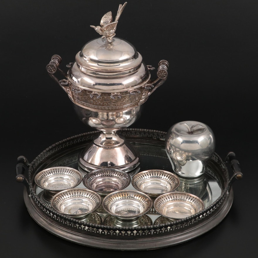 Rogers Aesthetic Movement Sugar Spooner with Silver Plate and Pewter Table Decor