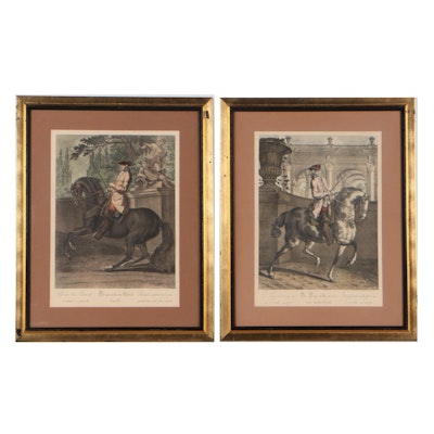 Hand-Colored Equestrian Collotypes After Johann Elias Ridinger