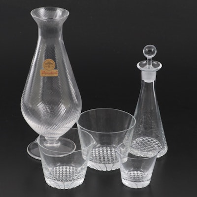 Prima Vera Crystal Spiral Vase with Crystal Bar Accessories
