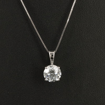 14K 1.43 CT Lab Grown Diamond Solitaire Pendant Necklace