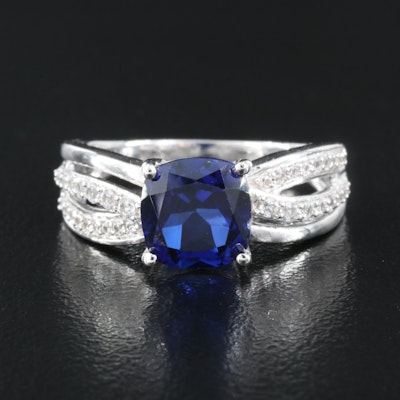 Sterling Sapphire and Topaz Ring
