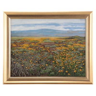 Monica Cascio Landscape Oil Painting "Desert Blooms," 2022