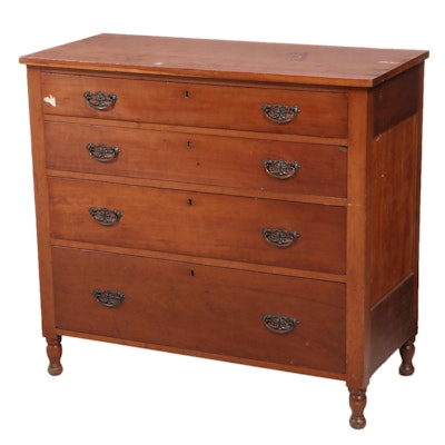 American Empire Cherrywood Chest of Drawers, Mid-19th Century