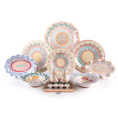 MacKenzie-Childs "Heather" Platter and Assorted Serveware Collection