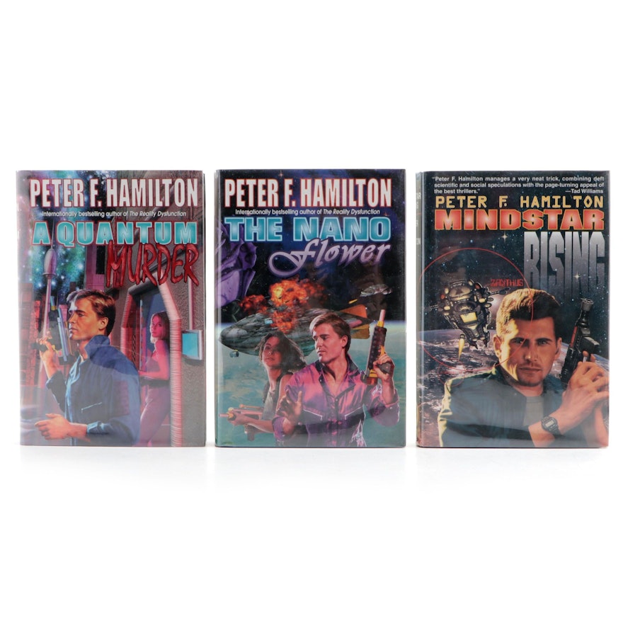 Signed First Edition "A Quantum Murder" and More by Peter F. Hamilton