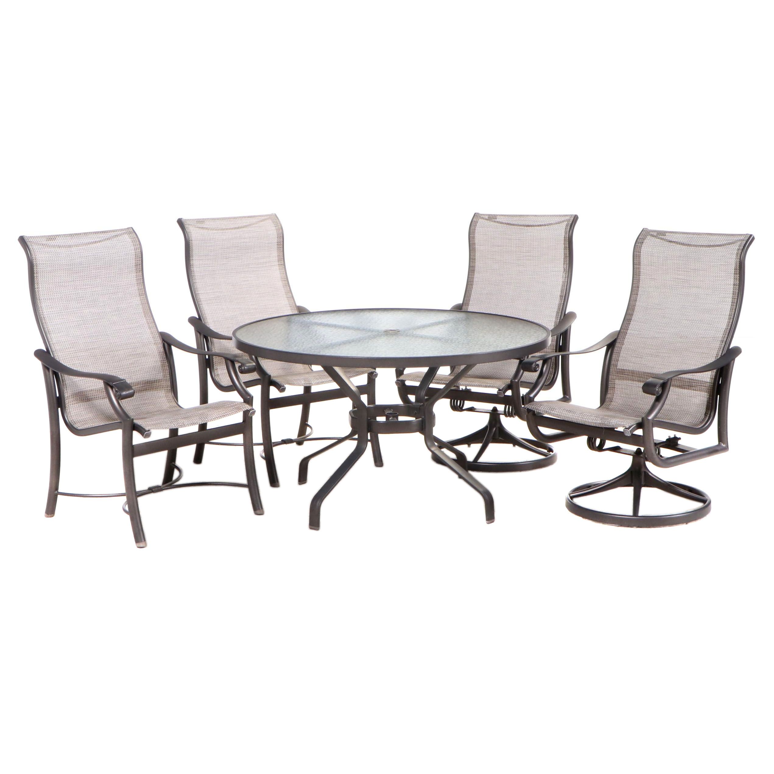 Tropitone Patio Dining Set with Glass Top, 21st Century EBTH