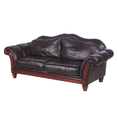 Ashley Furniture Bonded Leather Roll-Arm Sofa