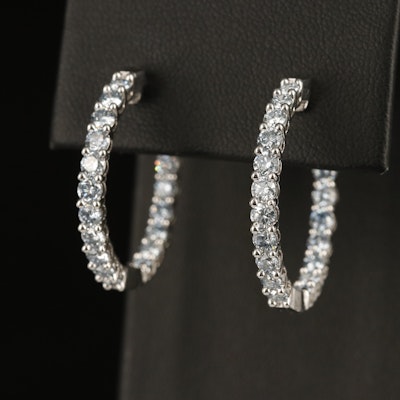 14K 3.00 CTW Lab Grown Diamond Inside-Out Hoop Earrings
