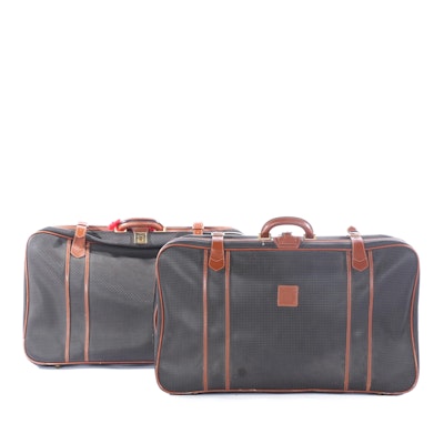 Stepan Large Soft-Sided Luggage in Coated Canvas and Leather Trim