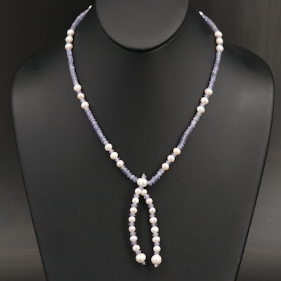 Semi-Baroque Pearl Lavalier Necklace with 14K Clasp