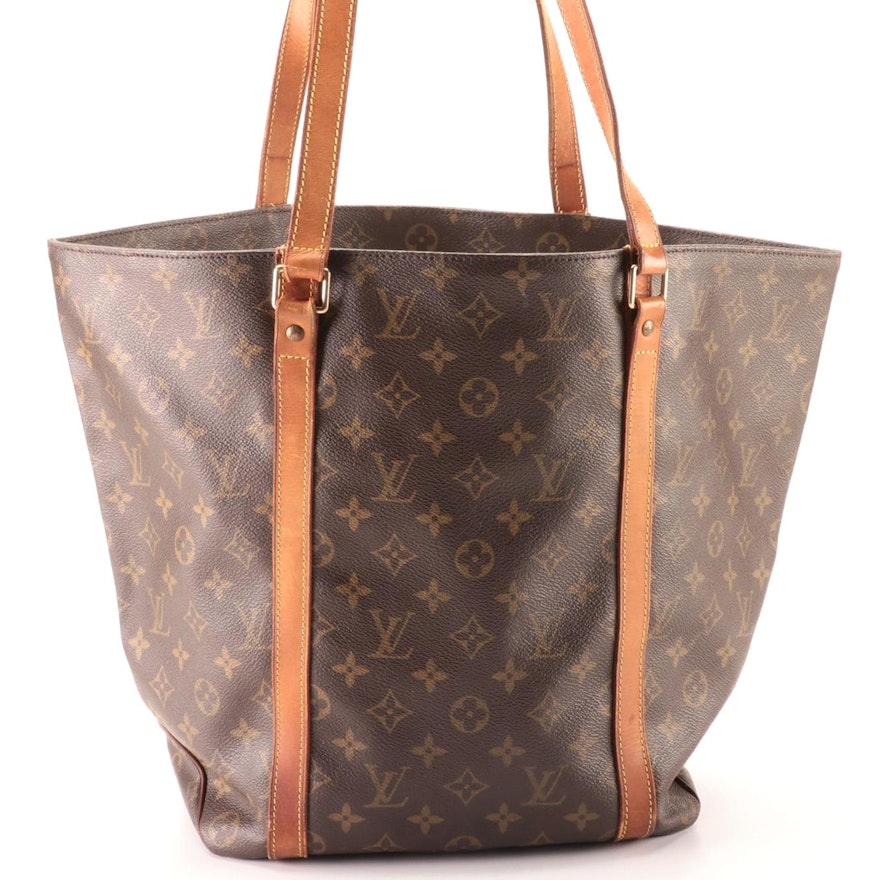 Louis Vuitton Sac Shopping Tote in Monogram Canvas and Vachetta Leather