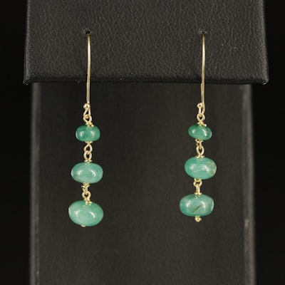 14K Emerald Drop Earrings