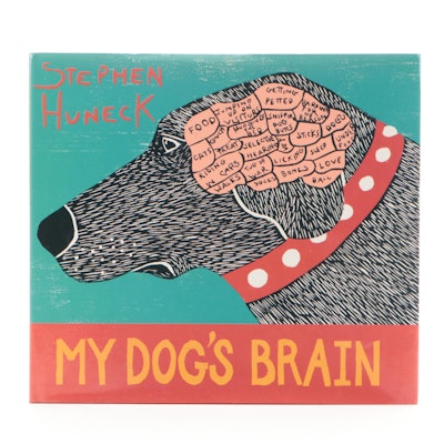 Signed First Edition "My Dog's Brain" by Stephen Huneck, 1997