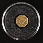 1866 One Quarter Dollar Genuine California Gold Coin
