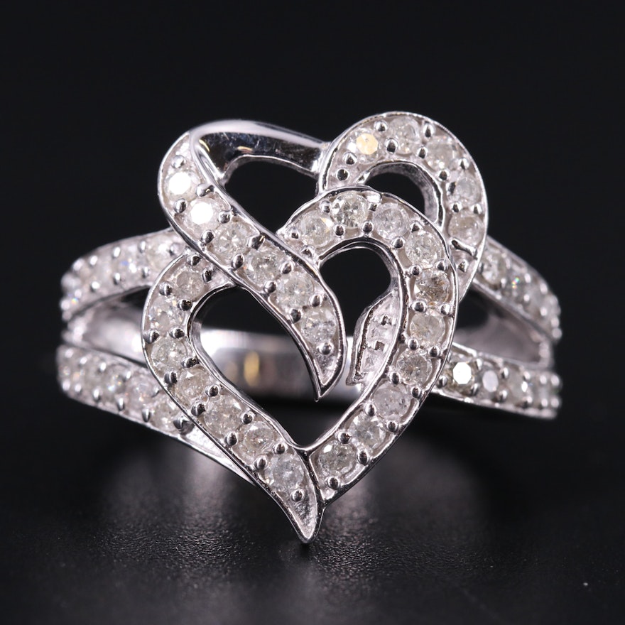 Sterling Silver Diamond Ring