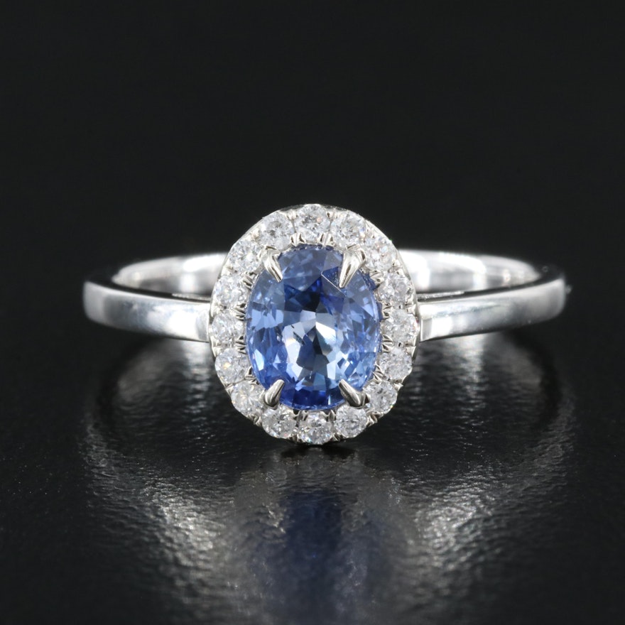 14K 1.00 CT Sapphire and Diamond Ring