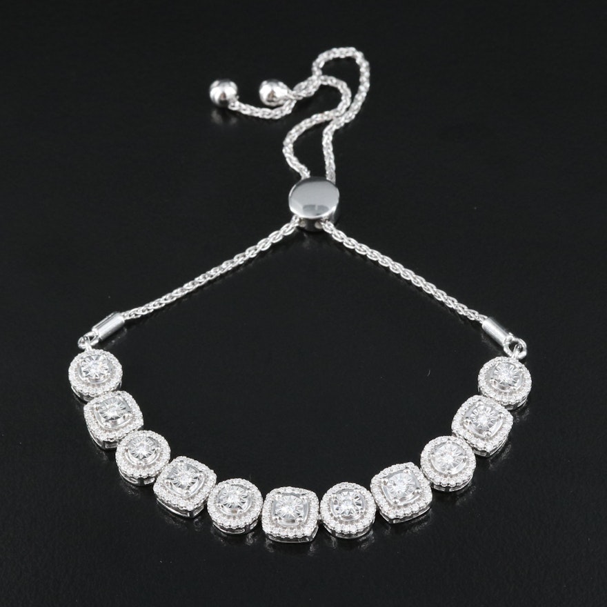 Sterling 1.15 CTW Diamond Bracelet