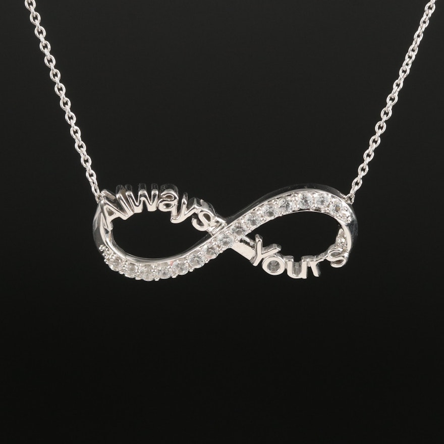 Sterling Sapphire"Always Yours" Infinity Necklace