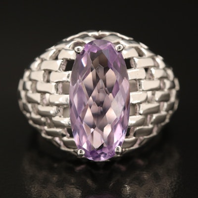 Sterling Amethyst Woven Ring