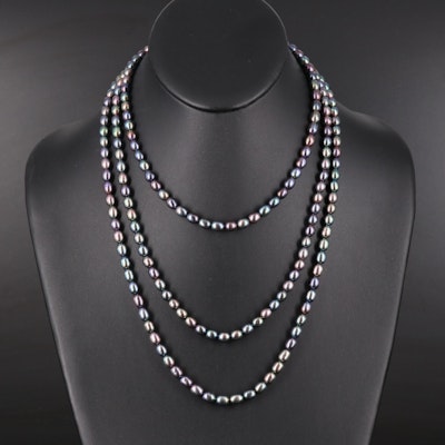 Pearl Single Strand Necklace with 14K Clasp