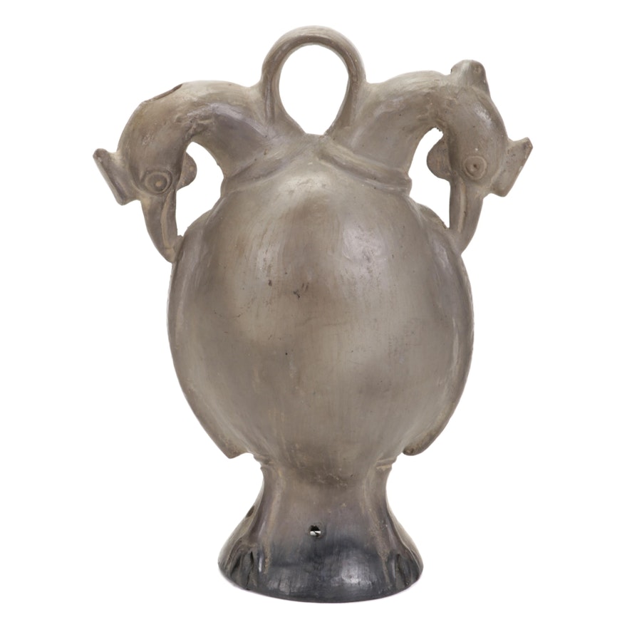 Peruvian Pre-Columbian Style Ceramic Whistling Jar