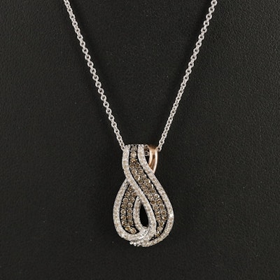 Sterling Diamond Loop Pendant Necklace