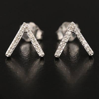 Minimalist Diamond Arrow Point Stud Earrings