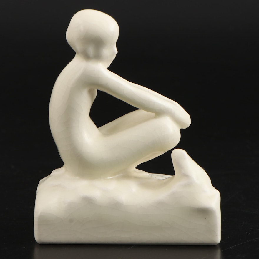 Rookwood Pottery White Matte Glaze Figurine, 1943