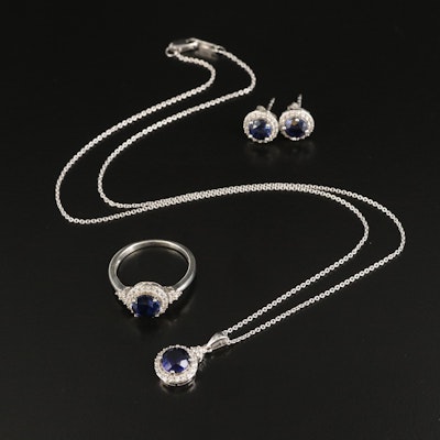 Sterling Sapphire Jewelry Set