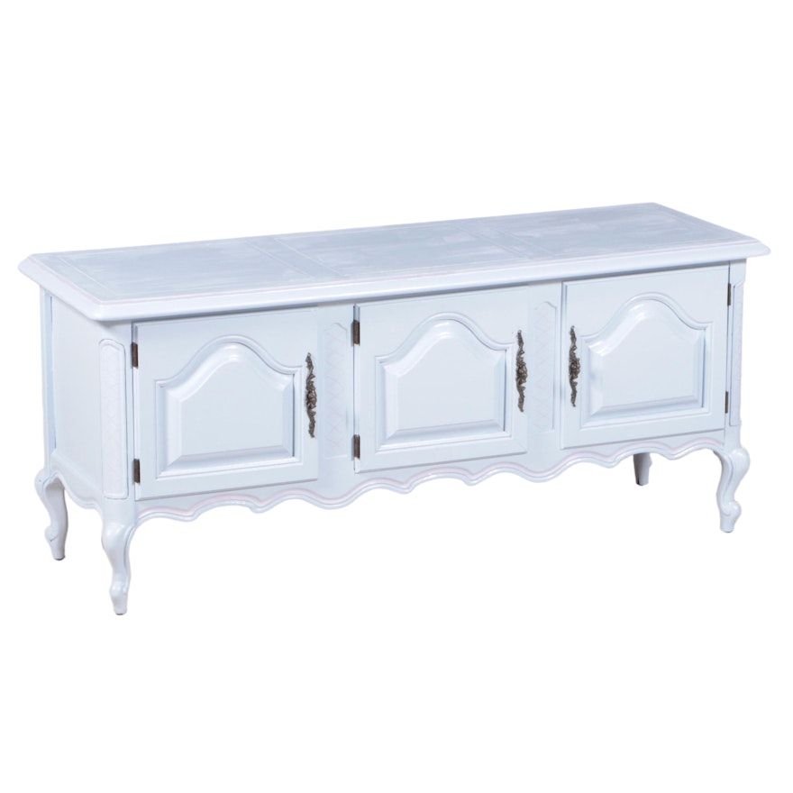 Louis XV Style Paint-Decorated Triple-Door Console, Mid to Late 20th Century